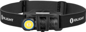 Black Olight headlamp with adjustable strap