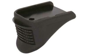 Black firearm grip extension accessory