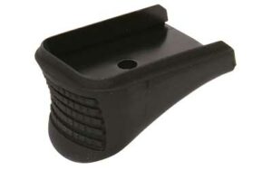 Black firearm magazine grip extension accessory