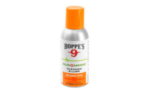 Hoppe's Gun Medic cleaner and lube spray bottle.