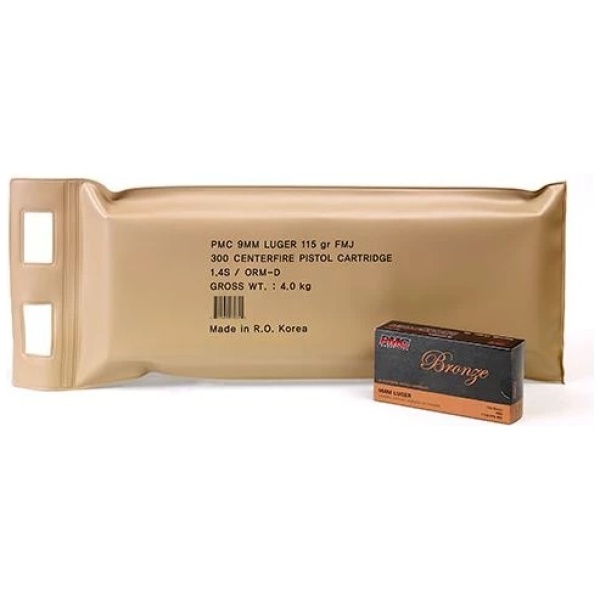 PMC Bronze Battle Pack 9mm Luger Handgun Ammo - 115 Grain | FMJ | 300rd Battle Pack