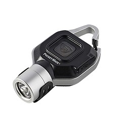 Portable LED flashlight with carabiner clip attachment