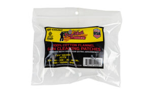 100 cotton gun cleaning patches in plastic bag