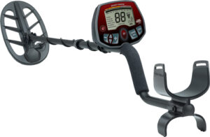 Modern metal detector with digital screen display