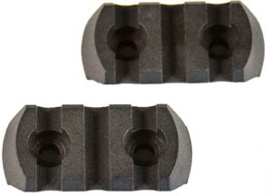 Two black Picatinny rail sections