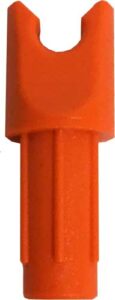 Orange arrow nock for archery use