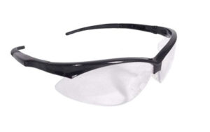 Black safety glasses with clear lenses