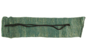 Green fabric storage pouch with black cord