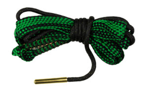 Black and green shoelace with metal tip