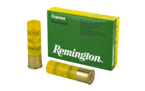 Remington Express Buckshot ammunition box and shells.
