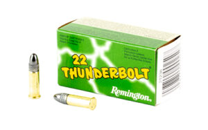 Box of Remington 22 Thunderbolt ammunition