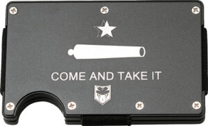 Gun-themed wallet with 'Come and Take It' slogan.
