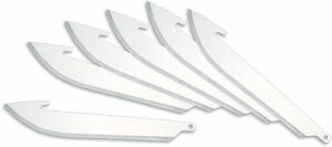 Six replacement steel brush cutter blades