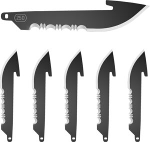 Set of five serrated replacement blades