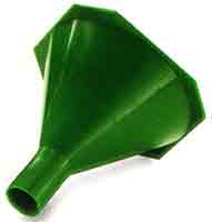 Green plastic funnel for pouring liquids