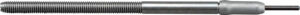 Metal threaded rod with smooth cylindrical end