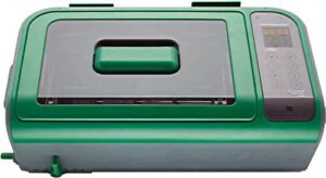 Green countertop kitchen appliance with digital display.