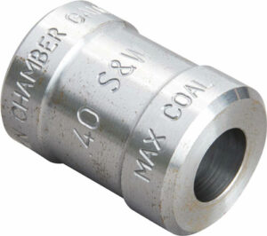 Metal chamber gauge for .40 S&W cartridges.