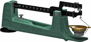 Green triple beam balance scale