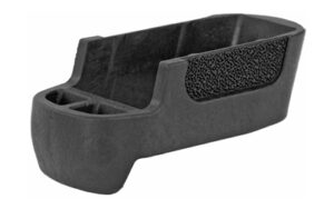 Black plastic component with textured grip
