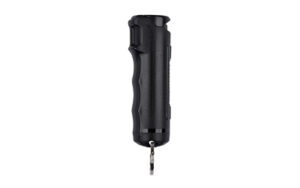 Black pepper spray with keychain attachment