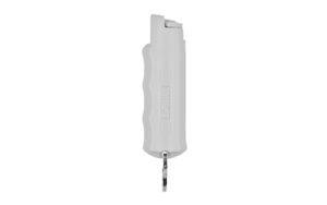 White pepper spray with keychain attachment