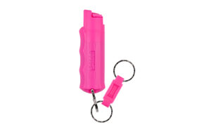 Pink pepper spray keychain for self-defense