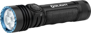 Olight Seeker 4 Pro tactical flashlight, black.