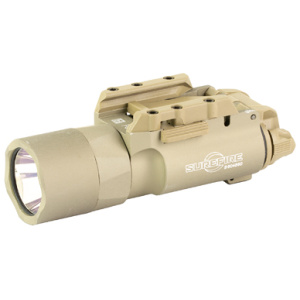 Tactical tan flashlight with rail mount attachment