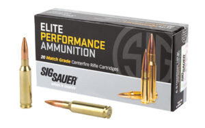 Sig Sauer rifle cartridges box and bullets