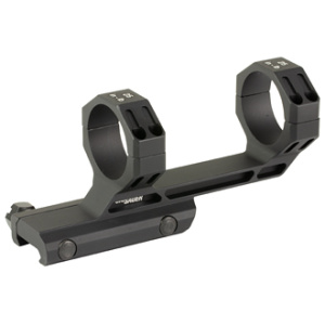 Rifle scope mount with dual rings, black.
