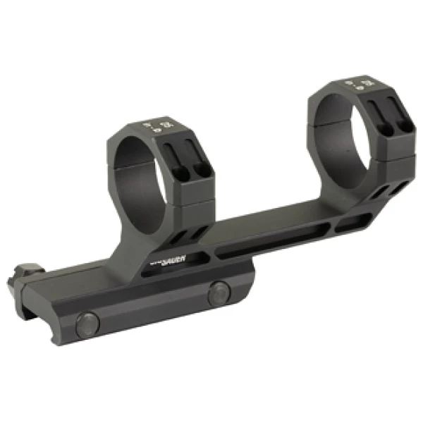 Rifle scope mount with dual rings, black.