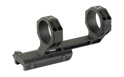 Rifle scope mount with dual rings, black.