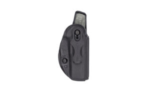 Black gun holster on white background