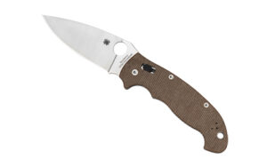 Tactical folding knife with brown handle