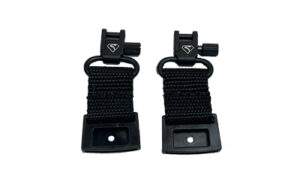 Pair of black tactical sling attachments