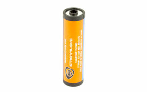 Streamlight flashlight battery, orange with text