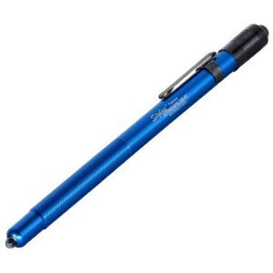 Blue stylus pen with clip and grip