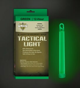 Green 12-hour tactical light sticks packaging.