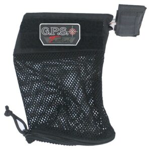 Black tactical mesh pouch with logo