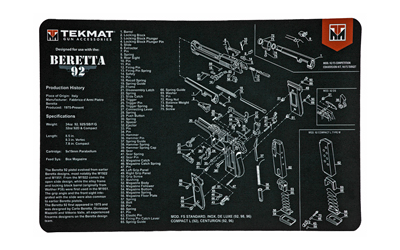 TekMat gun cleaning mat with Beretta 92 diagram.