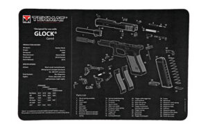 Gun cleaning mat with Glock parts diagram.
