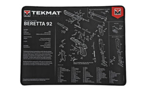 TekMat Beretta 92 gun cleaning mat diagram.