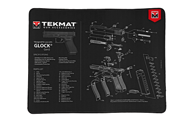 TekMat Glock Gen5 cleaning mat with diagrams and specs.