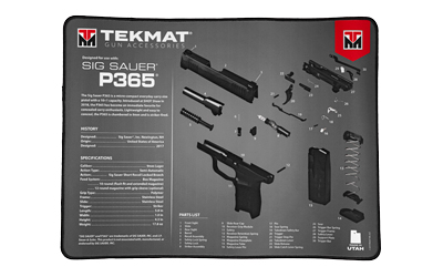 TekMat SIG Sauer P365 gun cleaning mat diagram.