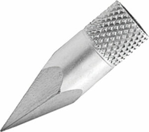 Sharp metal chisel with textured handle