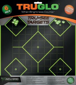 TRUGLO Tru-See shooting targets, green and black grid.
