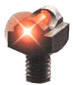 Glowing bolt with a bright orange light