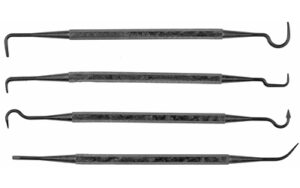 Metallic dental tools for teeth cleaning