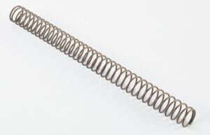 Close-up of a metal coil spring.